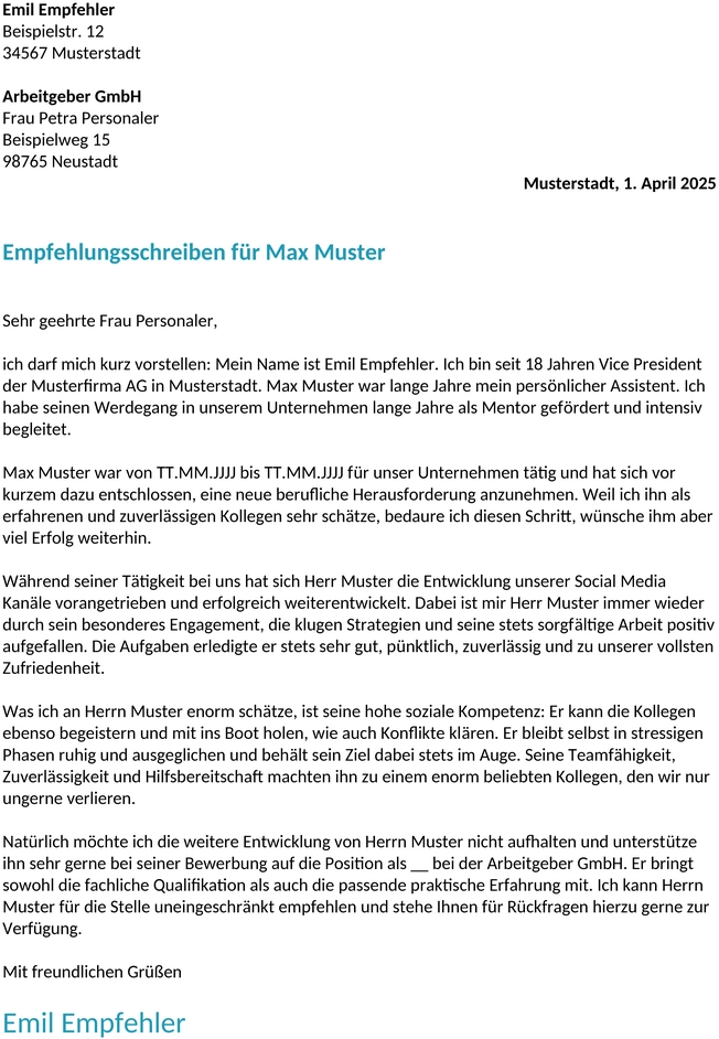 empfehlungsschreiben-vorlage-arbeitgeber