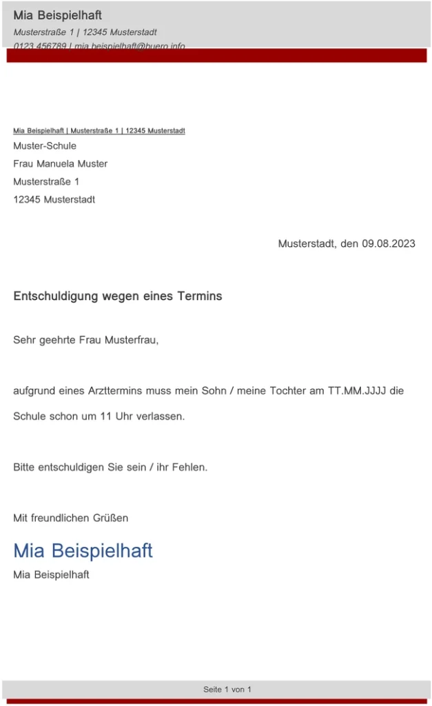 entschuldigung-arzttermin-schule-fruehzeitig-verlassen
