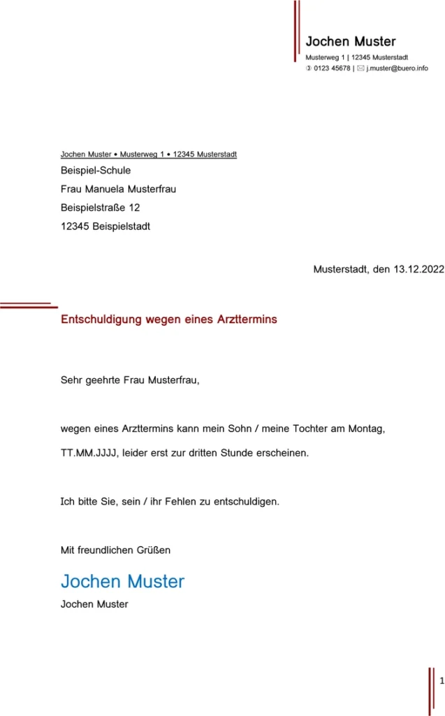 entschuldigung-arzttermin-schule-vorlage
