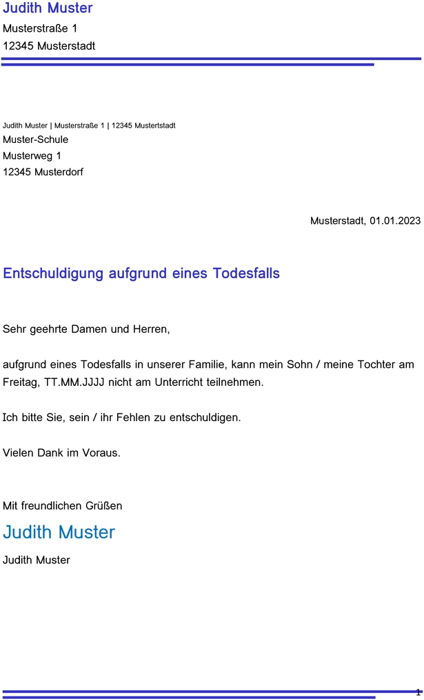 entschuldigung-aufgrund-eines-todesfalls-fuer-die-schule