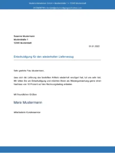 entschuldigung-lieferverzug