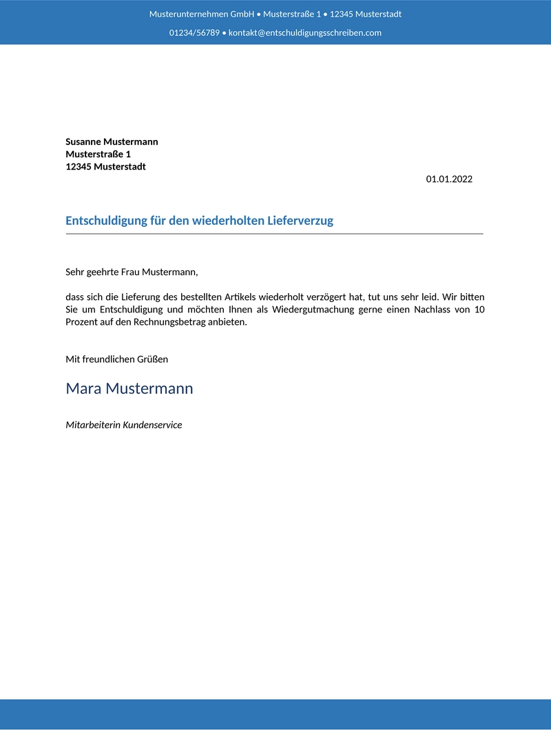 entschuldigung-lieferverzug
