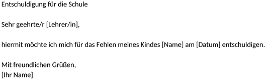 entschuldigung-schule