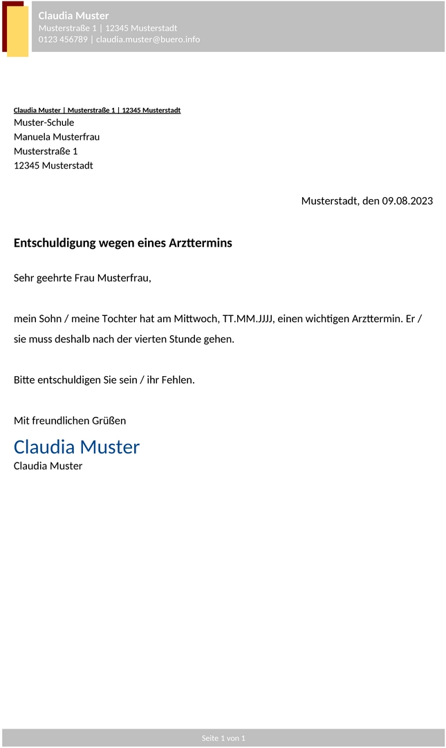 entschuldigung-schule-arzttermin-muster