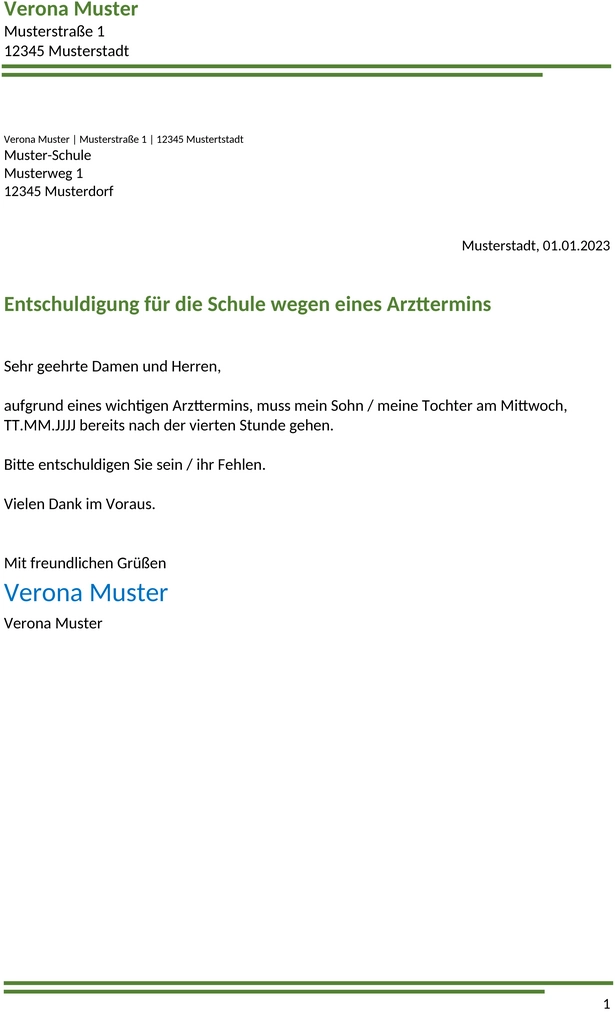 entschuldigung-schule-arzttermin-vorlage