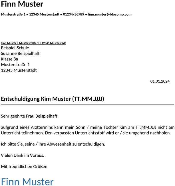 entschuldigung-schule-arzttermin-vorlage