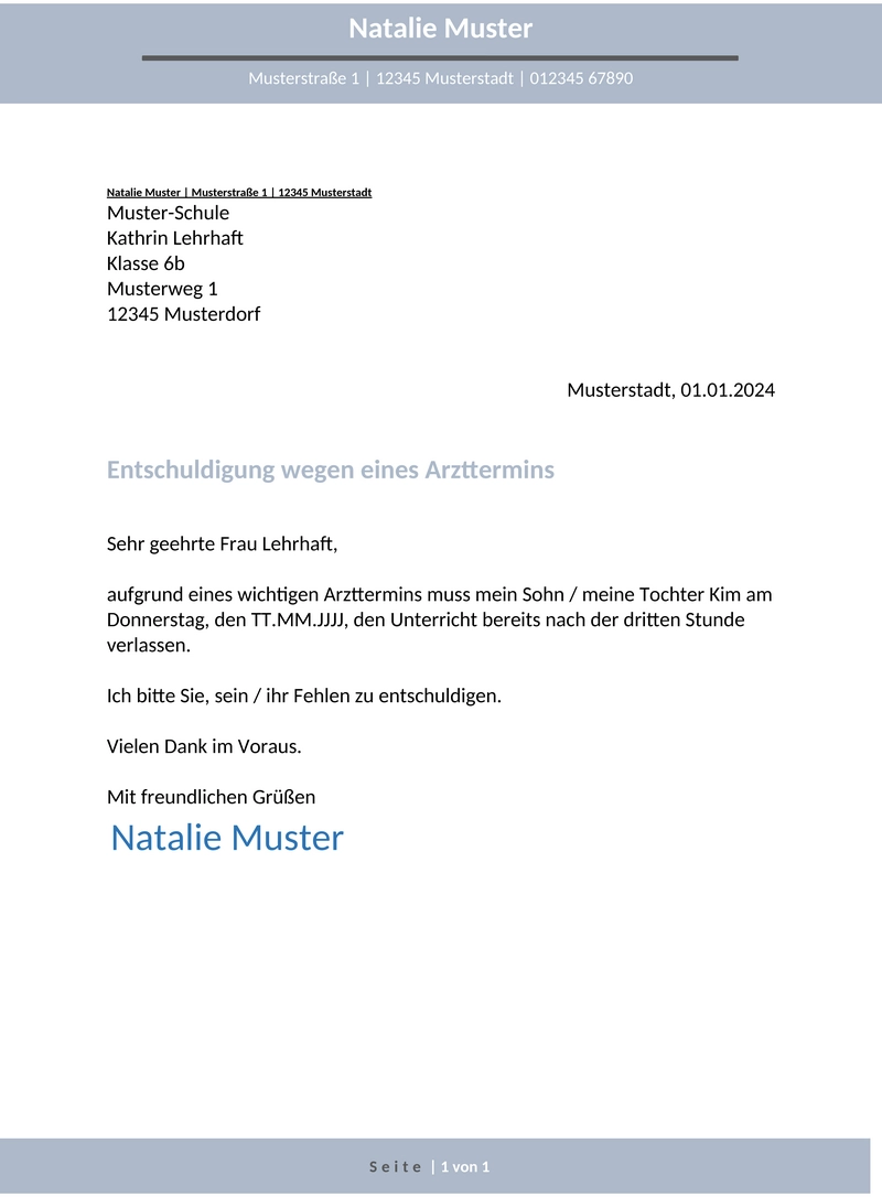 entschuldigung-schule-arzttermin