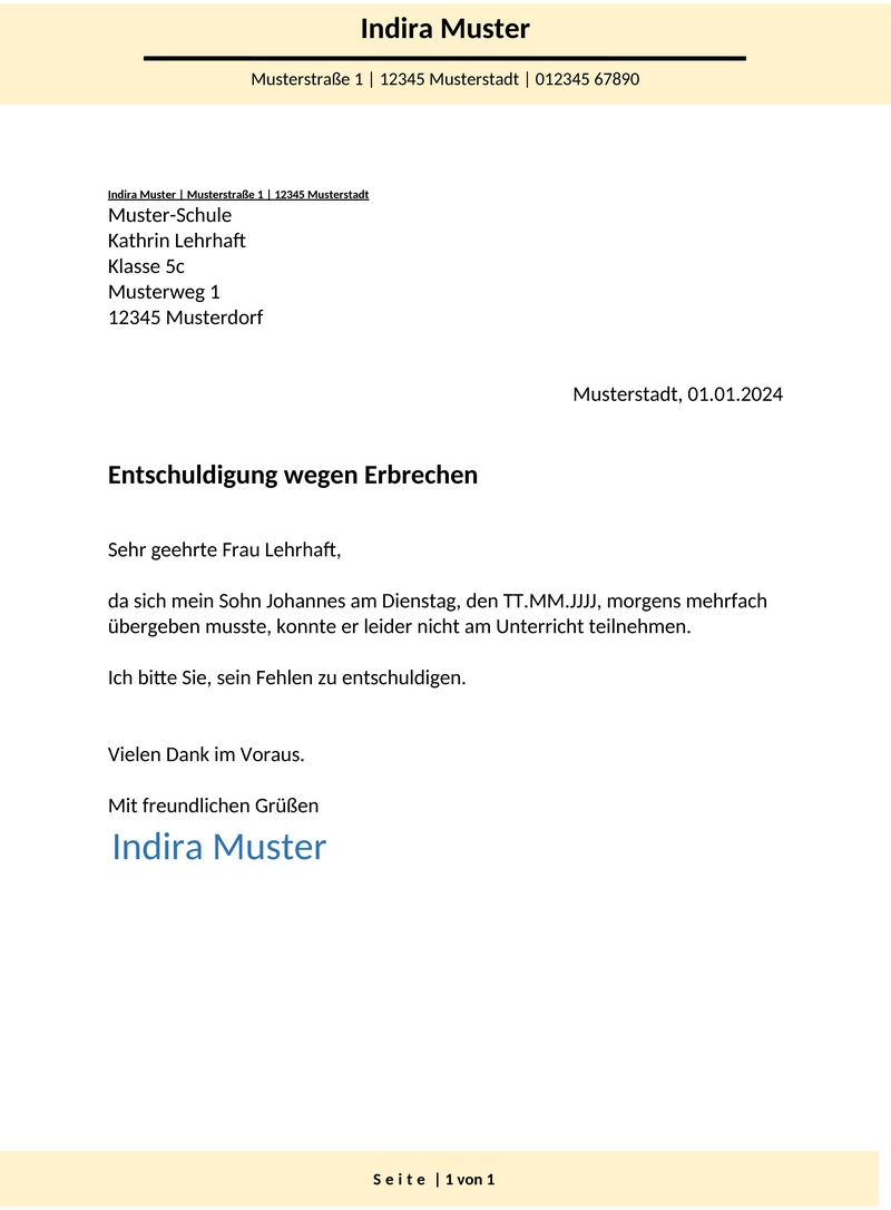 entschuldigung-schule-erbrechen