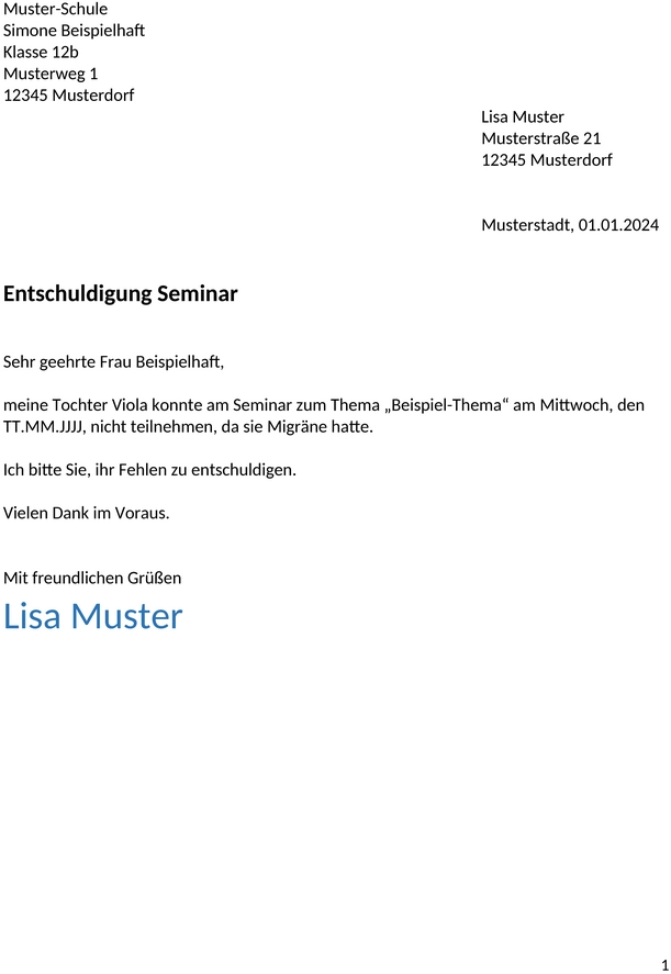 entschuldigung-schule-seminar-muster
