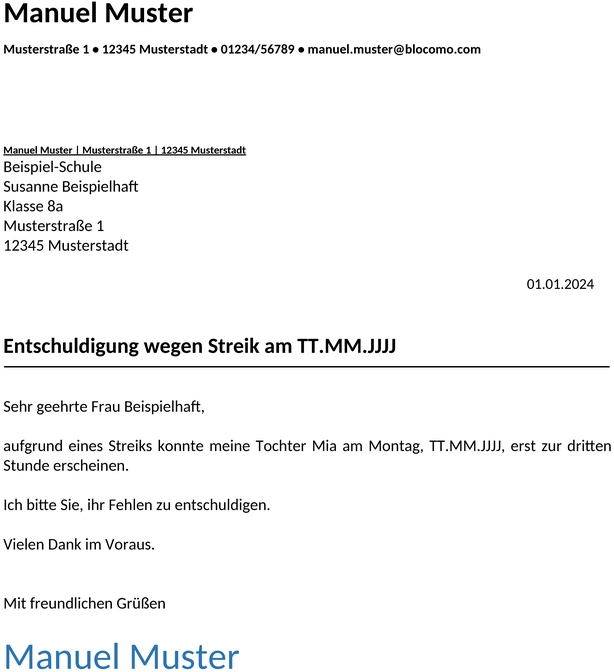 entschuldigung-schule-streik-vorlage