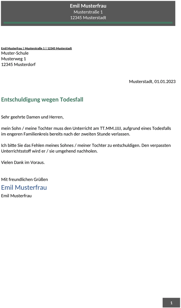 entschuldigung-schule-wegen-todesfall-vorlage