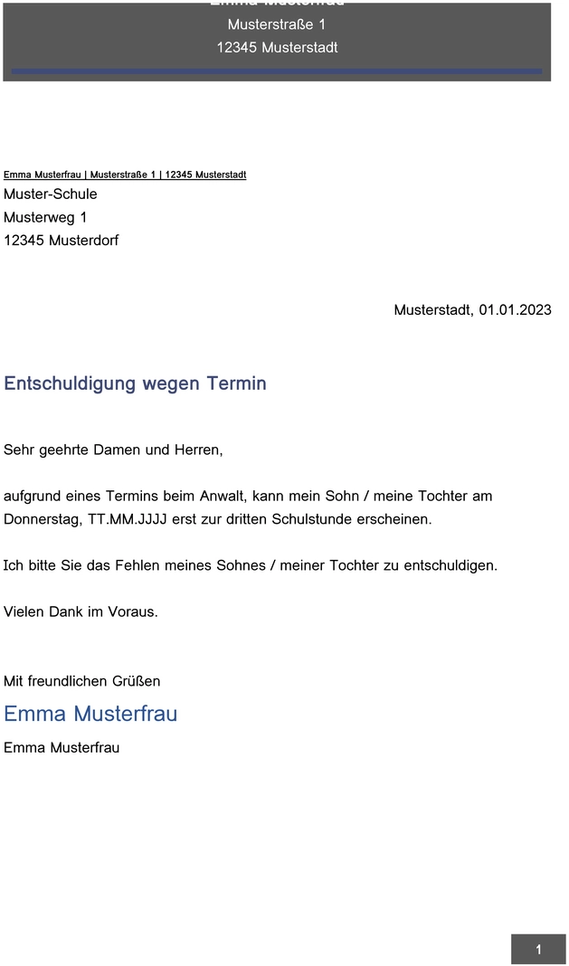 entschuldigung-wegen-einem-termin-fuer-das-kind-in-der-schule