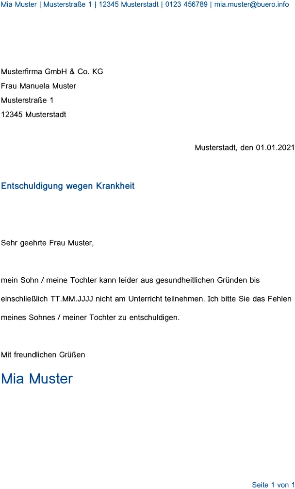 entschuldigung-wegen-krankheit-schule-vorlage