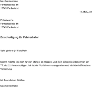 entschuldigungsschreiben-an-die-polizei-vorlage