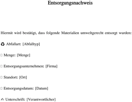 entsorgungsnachweis-umweltgerecht-abfallentsorgung-vorlage