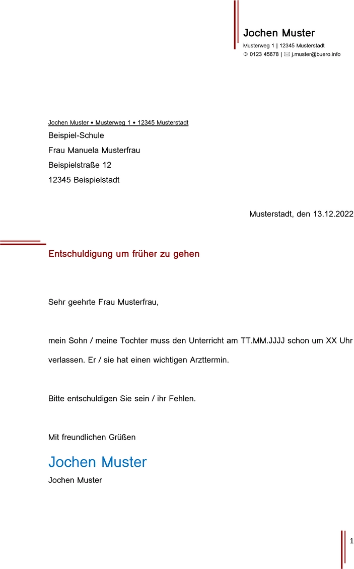 entwurf-entschuldigung-frueher-schulbesuch-wegen-arzttermin