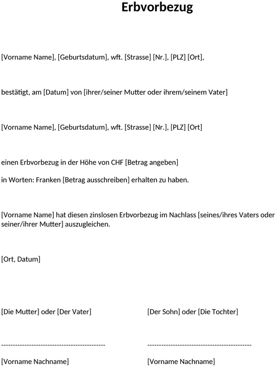 erbvorbezug-vorlage