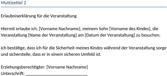 erlaubniszettel