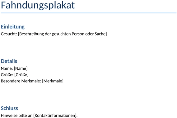 fahndungsplakat