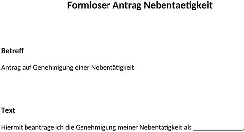 formloser-antrag-nebentaetigkeit