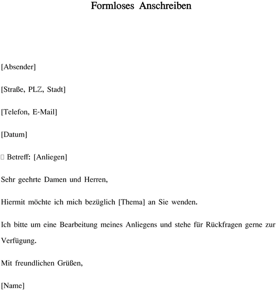 formloses-anschreiben-fuer-anliegen-und-anfragen