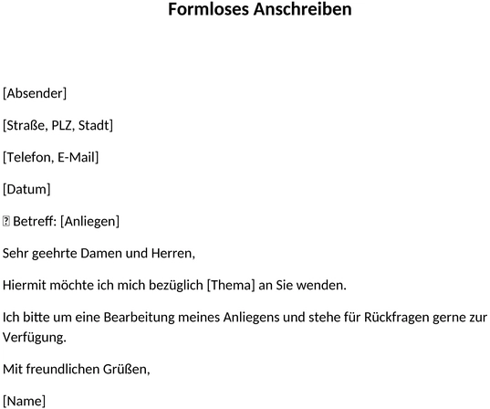 formloses-anschreiben