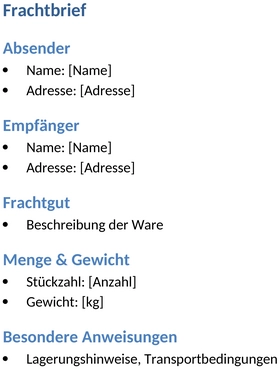 frachtbrief-vorlage