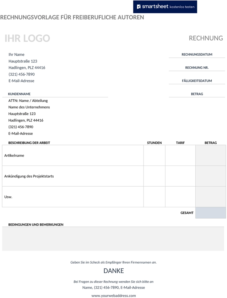 freelance-writer-rechnung-word
