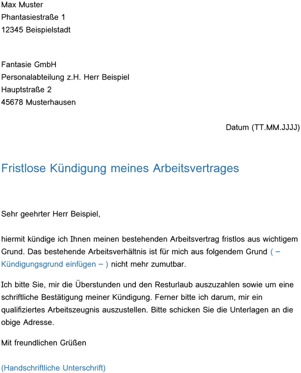 fristlose-kuendigung-arbeitnehmer-muster-word