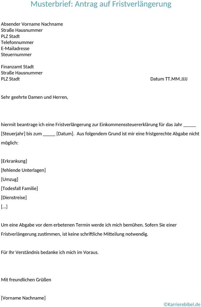 fristverlaengerung-steuererklaerung-formular