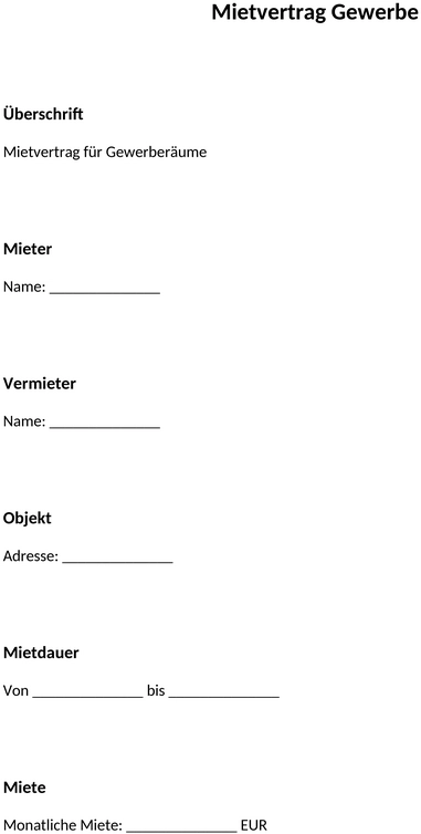 gewerbemietvertrag