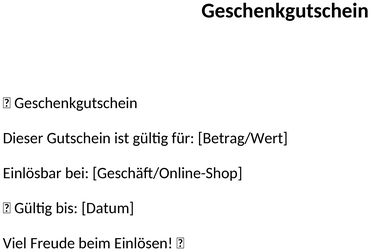 gutscheinvorlage