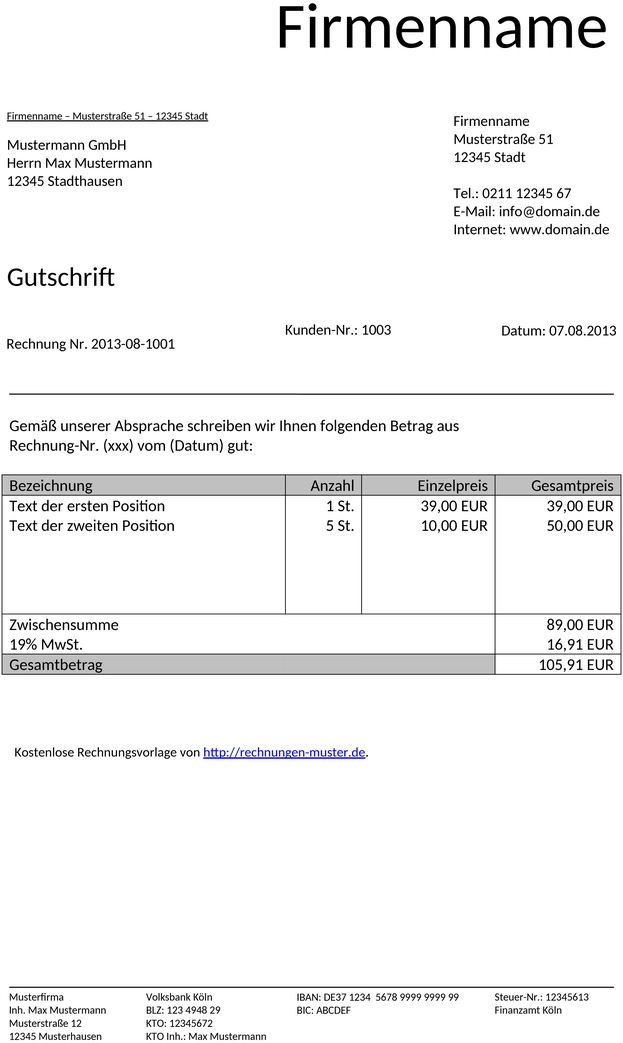 gutschrift-vorlage-buchhaltung
