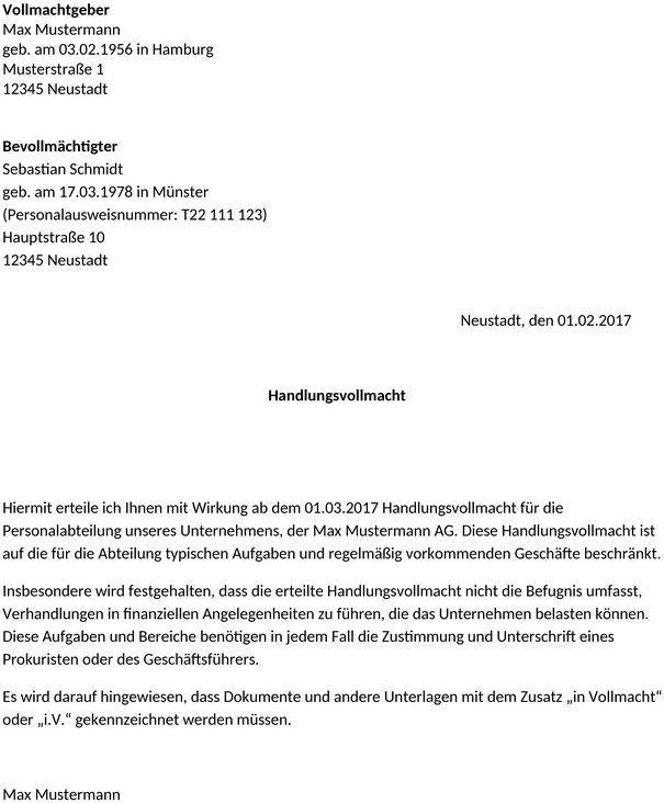 handlungsvollmacht-vorlage