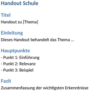 handout-schule