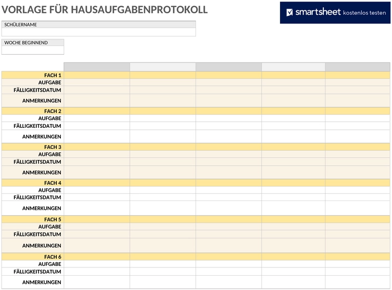 hausaufgaben-log-vorlage
