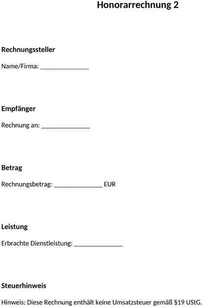 honorarrechnung-vorlage