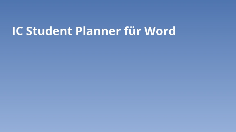 IC Student Planner für Word