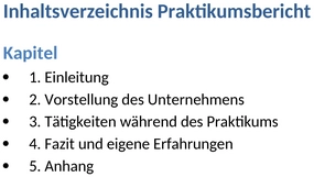 inhaltsverzeichnis-praktikumsbericht