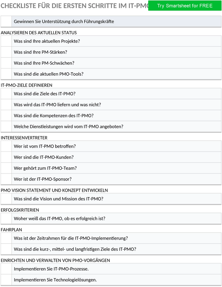 it-pmo-getting-started-checkliste