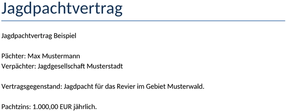 jagdpachtvertrag