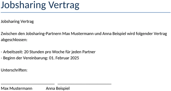 jobsharing-vertrag