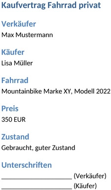 kaufvertrag-fahrrad-privat