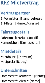 kfz-mietvertrag