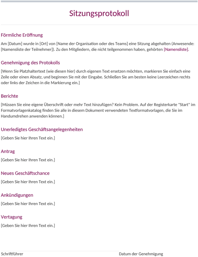 klassisches-besprechungsprotokoll-vorlage