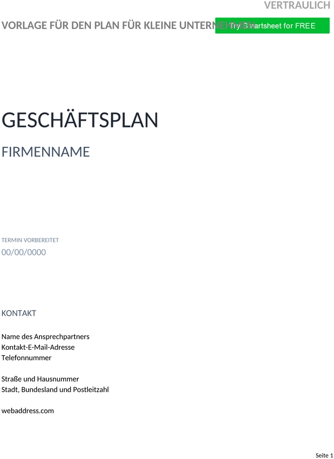 kleiner-business-plan-vorlage