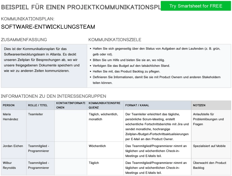 kommunikationsplan-softwareentwicklungsteam