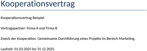 kooperationsvertrag