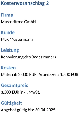 kostenvoranschlag-business