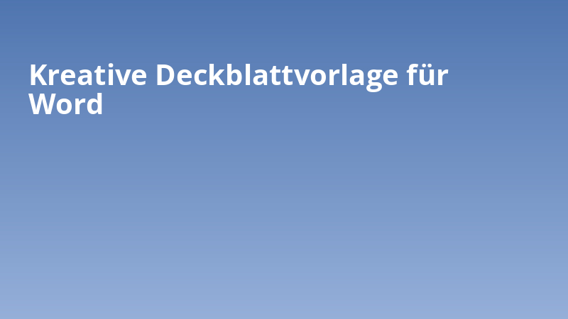 Kreative Deckblattvorlage für Word